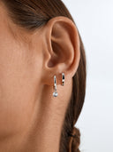 Silver Round Sapphire Drops