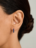 Gold Blue Sapphire Huggies