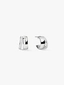 Silver Pave Bold Double Hoops