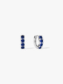Gold Blue Sapphire Huggies