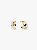 Silver Pave Bold Double Hoops