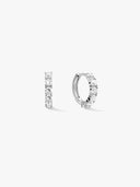 Silver Sapphire Hoops