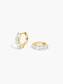 Emerald Cut Sapphire Huggies