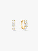 Emerald Cut Sapphire Huggies