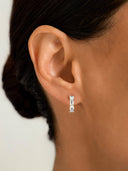 Emerald Cut Sapphire Huggies