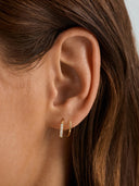 Pave Bar Double Hoops