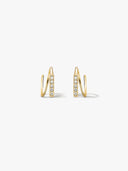 Pave Bar Double Hoops