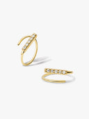 Pave Bar Double Hoops