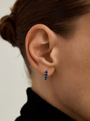Blue Sapphire Huggies