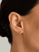 X Cross Sleek Double Hoops