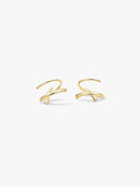 X Cross Sleek Double Hoops