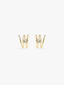 Solitaire Sapphire Double Hoops