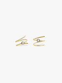 Solitaire Sapphire Double Hoops