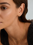 Solitaire Sapphire Double Hoops