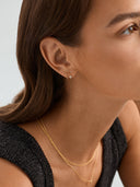 Solitaire Sapphire Double Hoops
