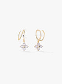 Sapphire Cluster Double Hoops