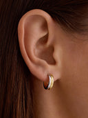 Mixed Minimalist Double Hoops