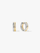 Mixed Minimalist Double Hoops