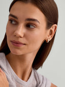 Mixed Minimalist Double Hoops