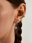 Sapphire Cluster Double Hoops