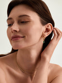 Emerald Cut Gemstone Hoop Charm