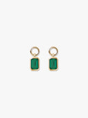 Emerald Cut Gemstone Hoop Charm