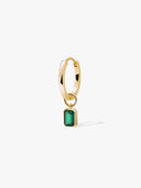 Emerald Cut Gemstone Hoop Charm