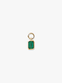 Emerald Cut Gemstone Hoop Charm
