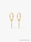 Pave Bar Hoop Charm