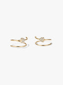 Pave Heart Double Hoops