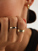 Bicolor Round Band Ring