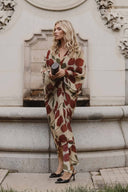 V-Neck Printed Loose Dress