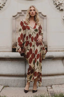 V-Neck Printed Loose Dress