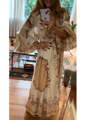Elegant Retro Ethnic Print Two-Piece Dress