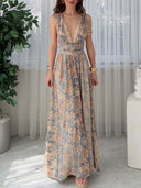 Bohemian Paisley Print Maxi Dress