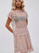Elegant Jacquard Tulle Skirt Two-Piece Set