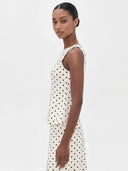 Elegant Polka Dot Sleeveless Top & Skirt Two-Piece Set
