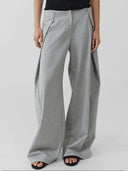Minimalist Sleeveless Top & Asymmetrical Wide-Leg Pants Two-Piece Set