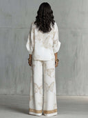 Elegant Butterfly Print Wide-Leg Pants