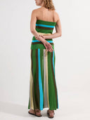 Strapless Striped Strapless Knit Maxi Dress