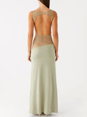 Elegant Sleeveless Boat Neck Black Lace Maxi Dress