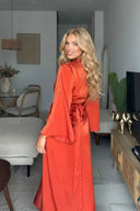 Minimalist Lace-Up Maxi Dress