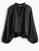 Elegant Satin Long Sleeve Top & Harem Pants Two-Piece Set