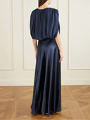 Elegant Ruched Crop Top & Satin Midi Skirt Set