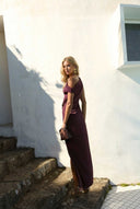 Off-shoulder Pleated Maxi Dress