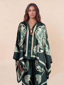 Elegant Abstract Print High-Waist Wide Leg Pants
