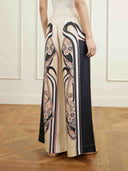 Elegant Satin Abstract Print Sleeveless Top Two-piece Set