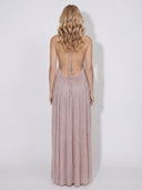 Elegant Tulle Pleated Evening Gown Maxi Dress