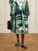 Unique Floral Print Satin Asymmetrical Shirt
