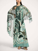 Unique Artistic New Style Printed One-Shoulder Neck Maxi Dress